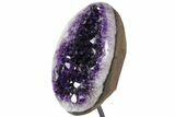 Dark Purple Amethyst Geode On Metal Stand - Uruguay #116283-1